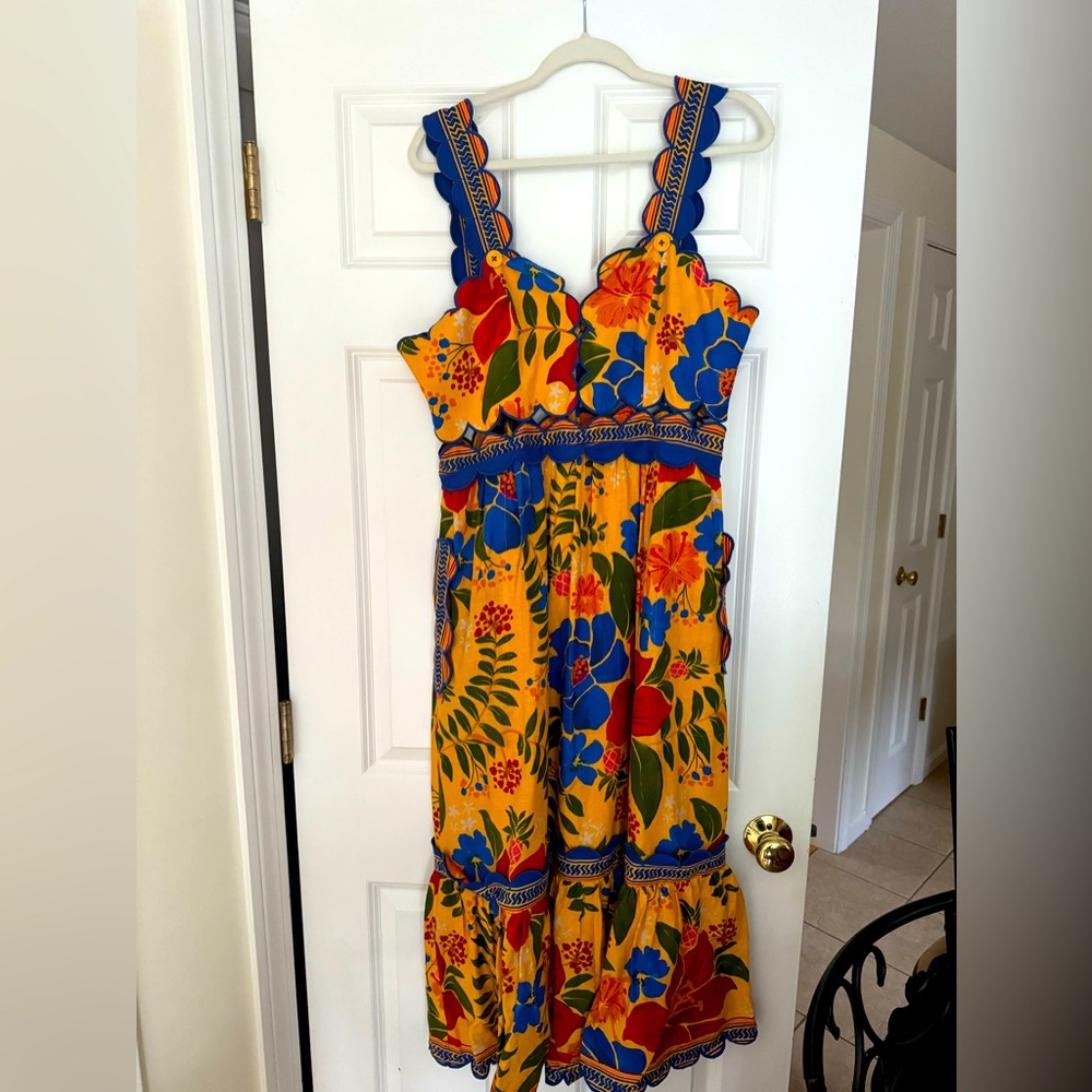 Farm Rio Yellow Floral Yard Dress